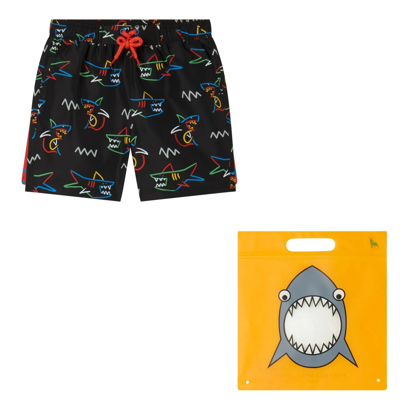 Stella McCartney Kids - Shark Swim Shorts | Black