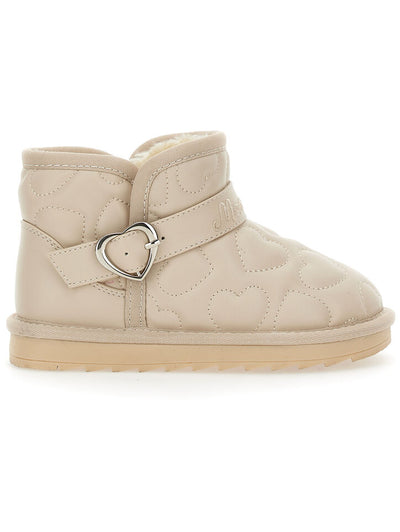 Monnalisa heart quilted ankle boots