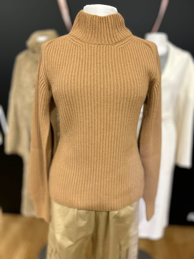 Nude turtle neck knit top