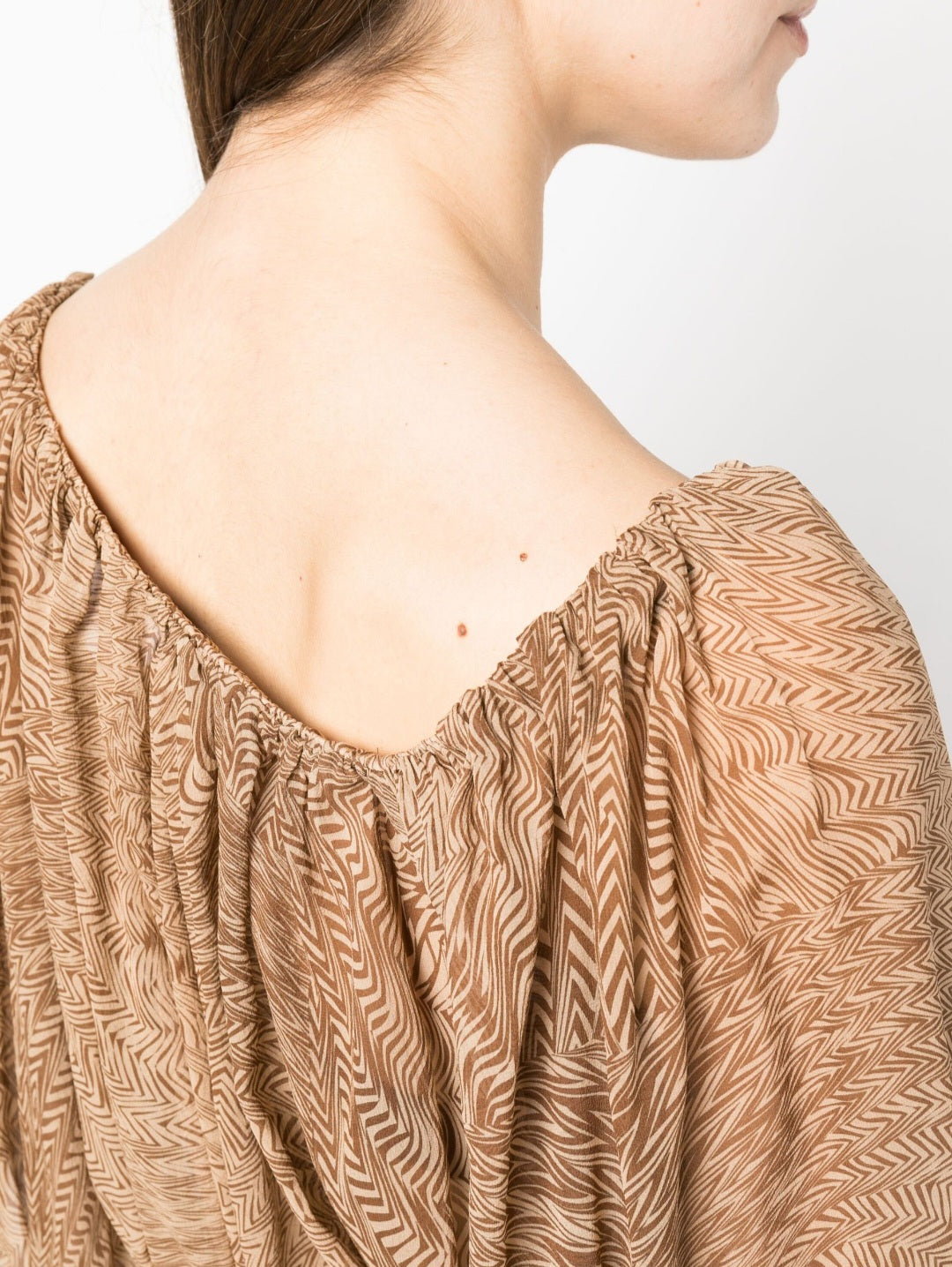 Federica Tosi geometric-print one-shoulder top