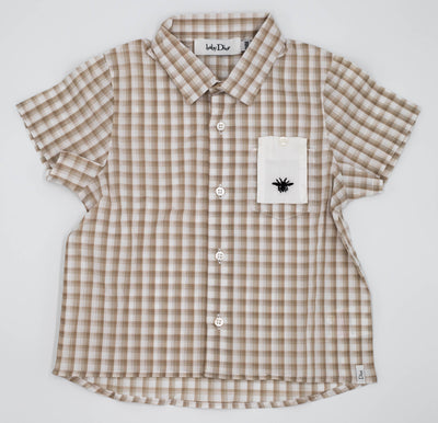 Baby Dior – Boys Shirt Beige Caro