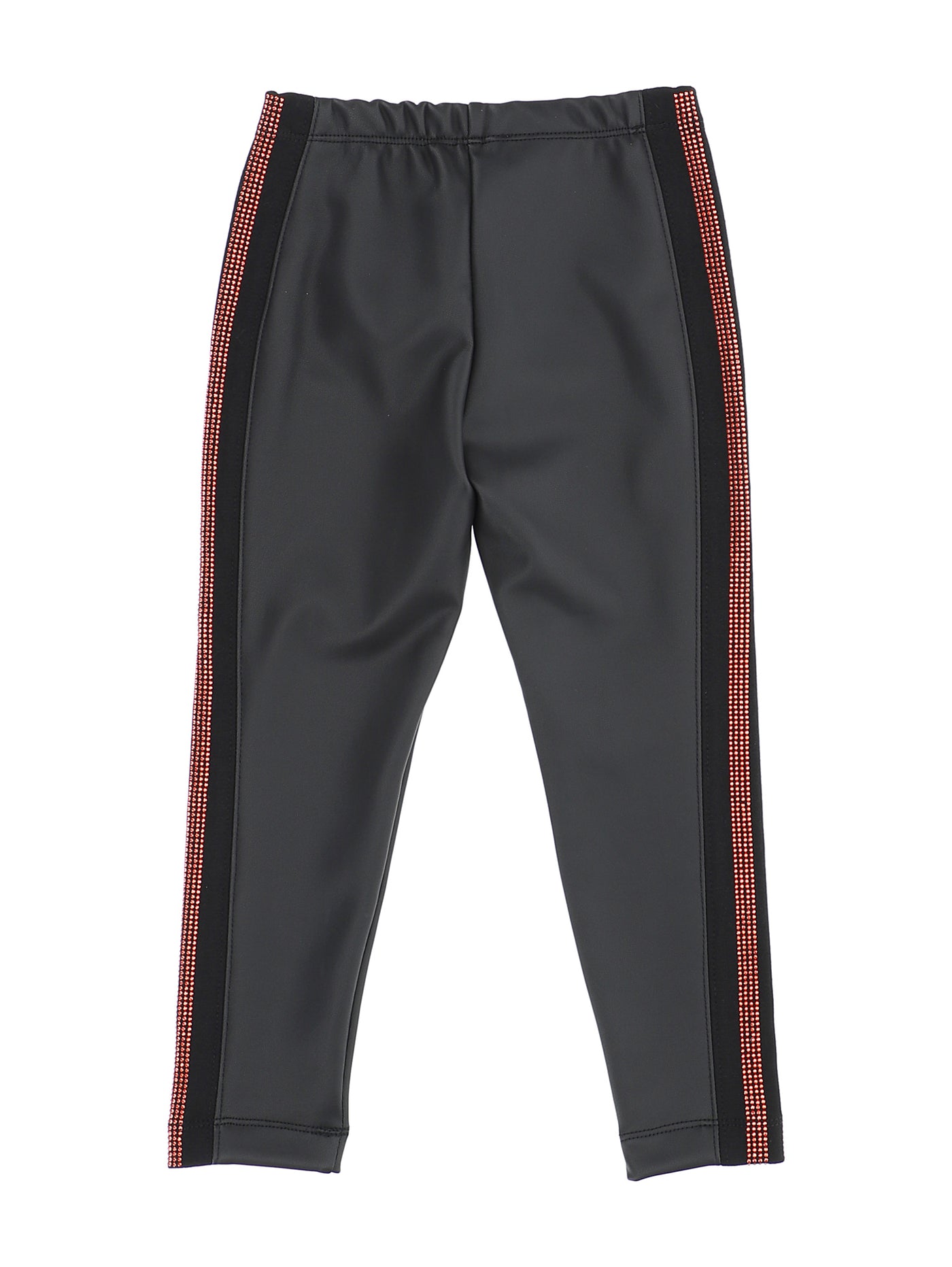 Monnalisa - Faux leather pants with rhinestones