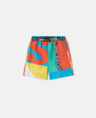 Stella McCartney Kids - Geometric Print Active Swim Shorts