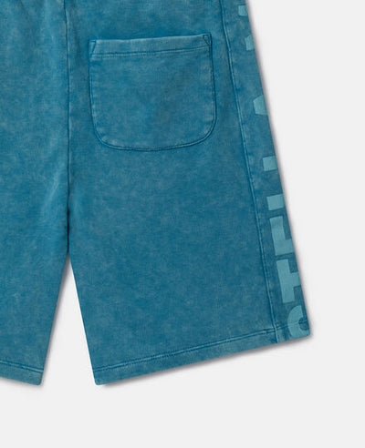 Stella McCartney Kids - Logo Tape Acid Wash Jersey Shorts