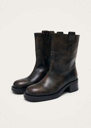 Alohas - Rajan Vintage Effect Brown Leather Boots