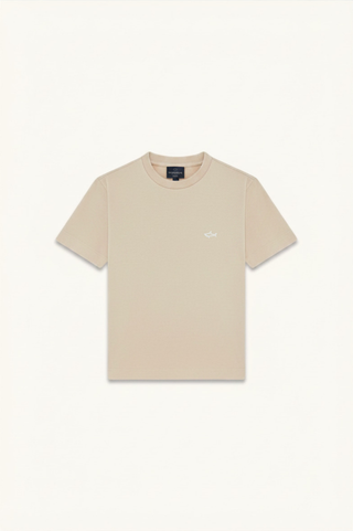 Paul and Shark - T-Shirt Plain Shark Embroided in Beige