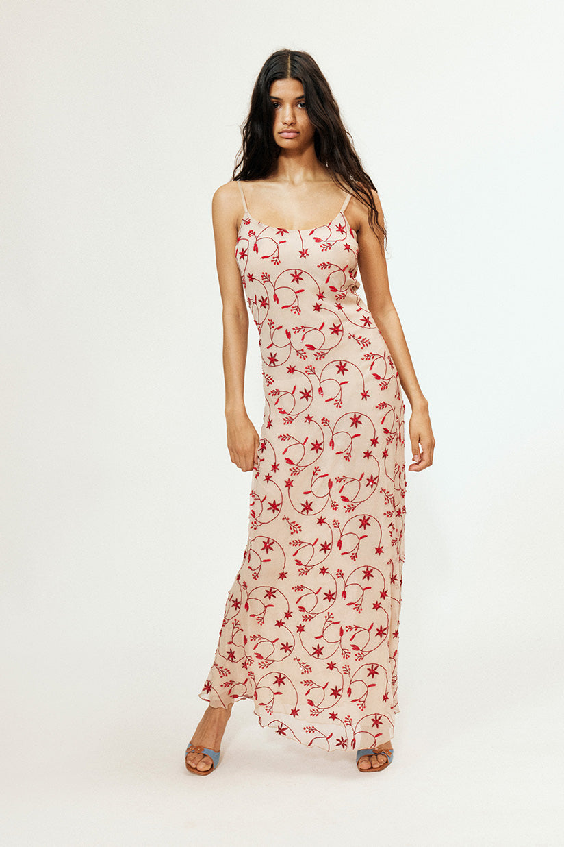 Musier mykonos long embroidered dress