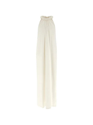 Nude - Sleeveless Floor length Dress in Offwhite