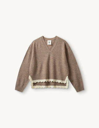 The.Garment - Como Crochet V-Neck Beige Melange