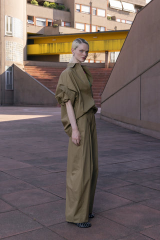 Nude - Front Zip Pants in Khaki