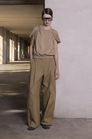 Nude - Front Zip Pants in Khaki