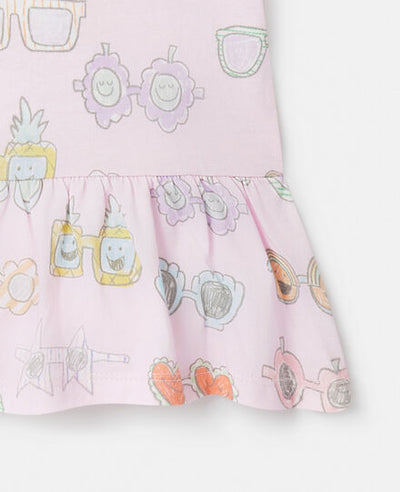 Stella McCartney Kids - Sunglasses Doodle Print Frilled Dress