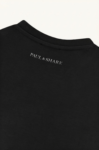 Paul and Shark - T-Shirt Plain Shark Embroided in Black