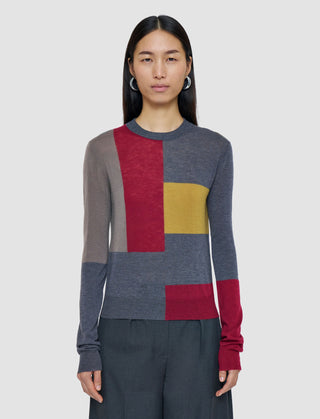 Joseph - Overlay Cashair Round Neck Jumper