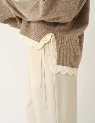 The.Garment - Como Crochet V-Neck Beige Melange