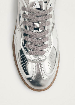 Alohas - Tb.490 Shimmer Recycled Silver Cream Leather Sneakers