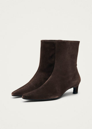 Alohas - Ambar Suede Brown Leather Ankle Boots