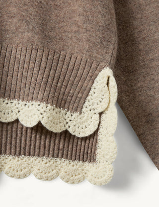 The.Garment - Como Crochet V-Neck Beige Melange