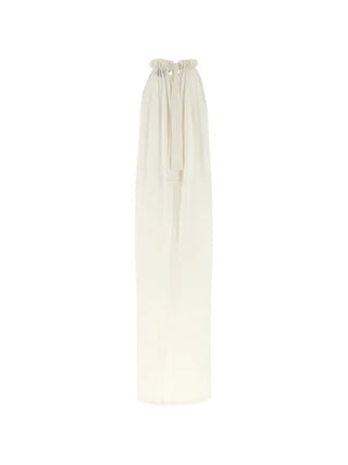 Nude - Sleeveless Floor length Dress in Offwhite