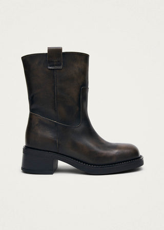 Alohas - Rajan Vintage Effect Brown Leather Boots