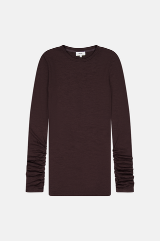 Rebe - Ruched Long Sleeve Merino in Balsamic