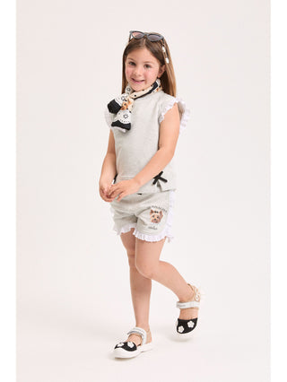 Monnalisa - Shorts with Sangallo Ruffles