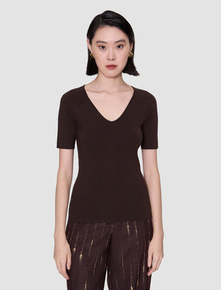 Joseph - Elly Silk Stretch V Neck Top