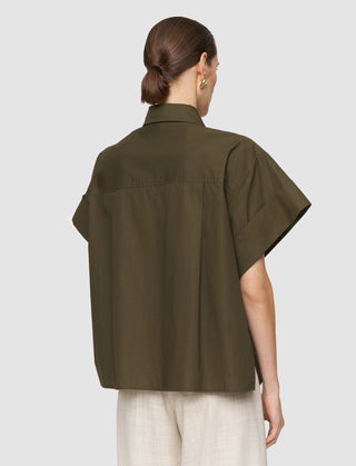 Joseph - Justo Poplin Cotton Shirt in Palm Green
