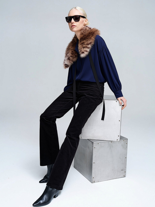 8PM - Orchid Blouse in Navy Blue