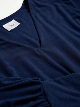 8PM - Orchid Blouse in Navy Blue