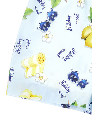 Monnalisa - Lemon Print Poplin Jumpsuit