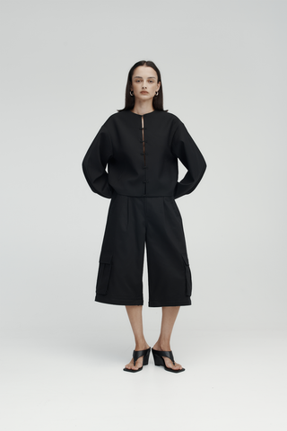 Rebe - Convertible Cargo Trouser in Black