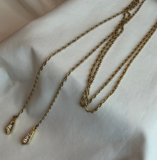 1960’s Long Embellished Gold Necklace