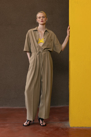 Nude - Crinkle Jumpsuit with drawstring