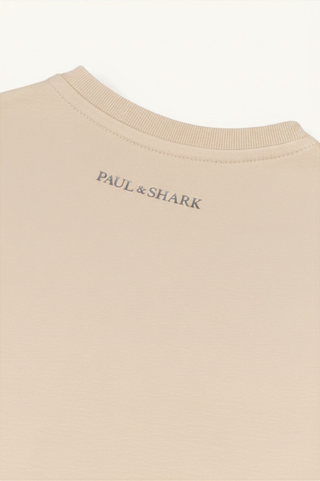 Paul and Shark - T-Shirt Plain Shark Embroided in Beige