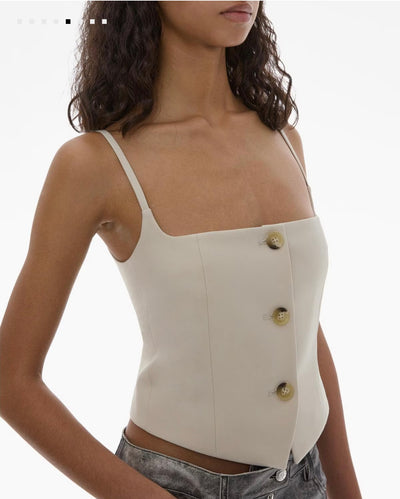 Helmut Lang cropped stretch wool blazer top