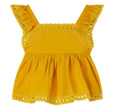 Stella McCartney Kids - Top Broderie Anglaise | Yellow