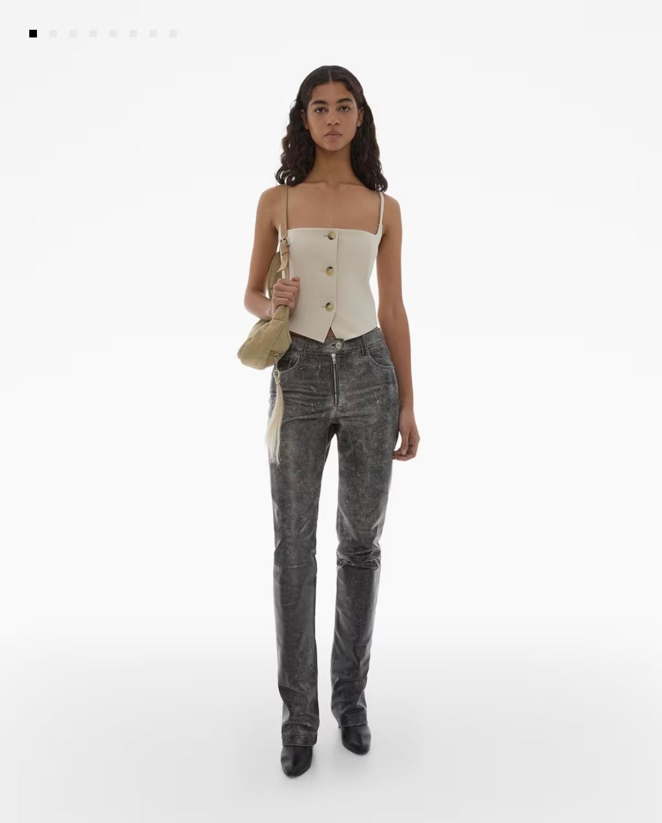 Helmut Lang cropped stretch wool blazer top