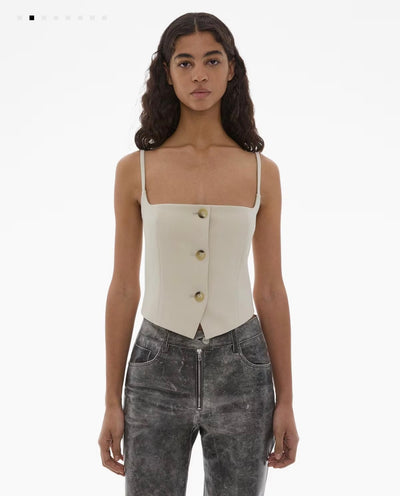 Helmut Lang cropped stretch wool blazer top