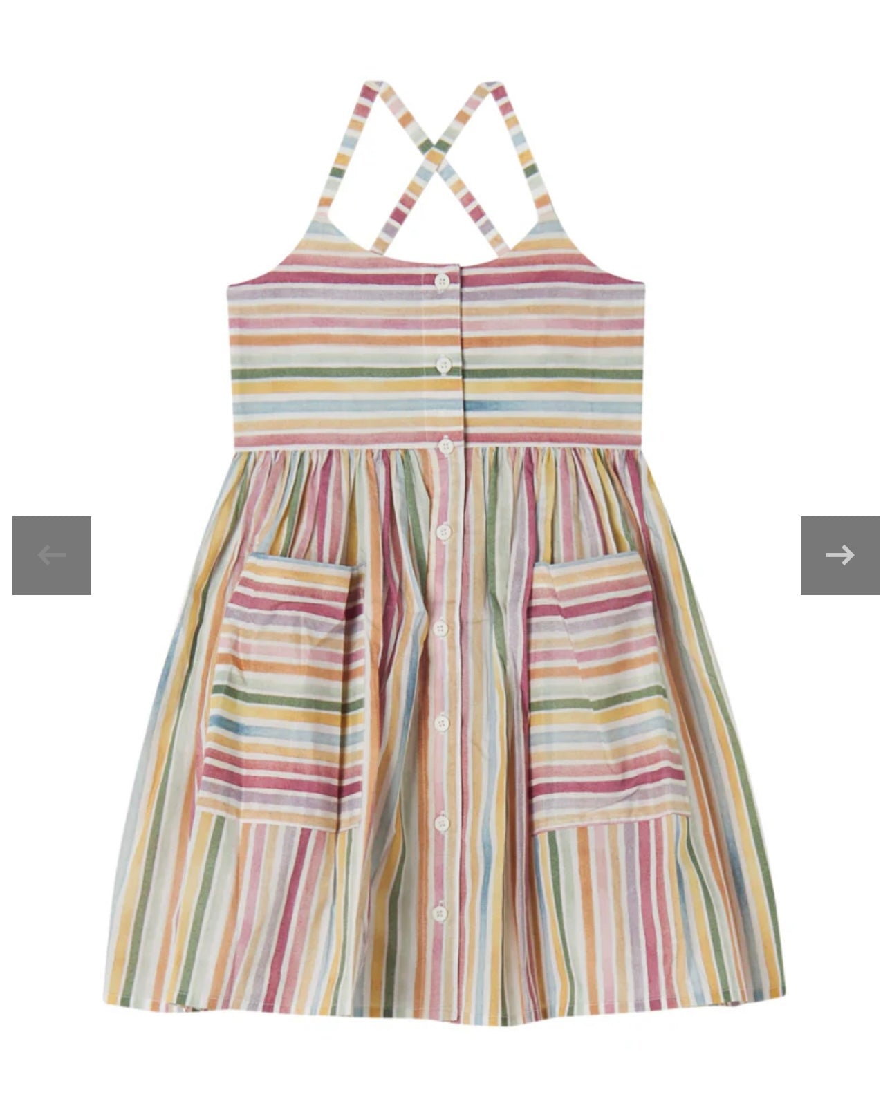 Stella McCartney Kids - Girls Multi/Print Pastel Stripes Dress