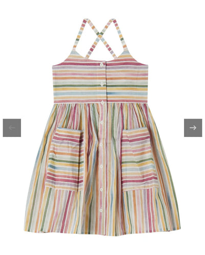Stella McCartney Kids - Girls Multi/Print Pastel Stripes Dress