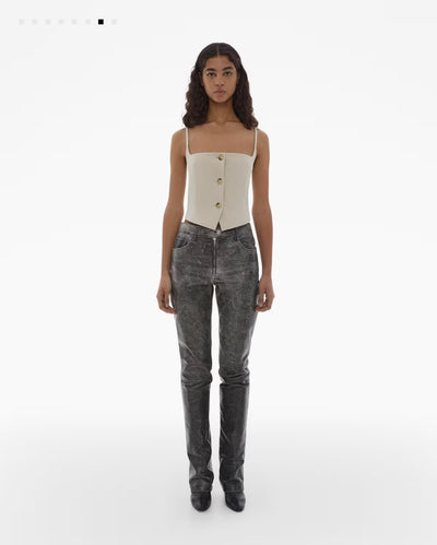 Helmut Lang cropped stretch wool blazer top