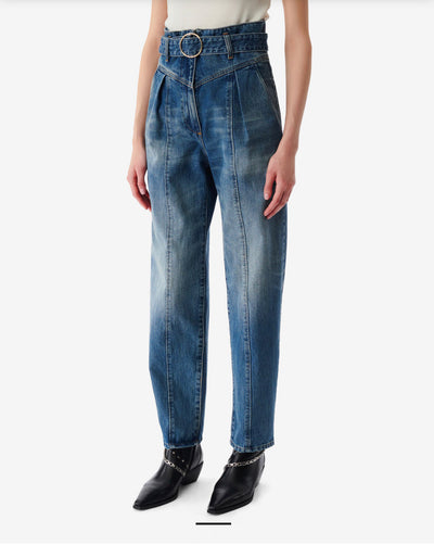 Iro PARIS Indio belted carrot cut jeans