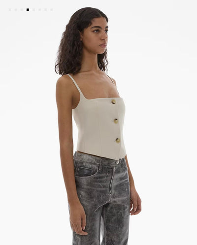 Helmut Lang cropped stretch wool blazer top