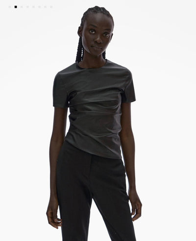 Helmut Lang Faux leather twist tee