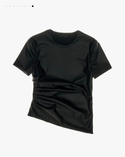 Helmut Lang Faux leather twist tee