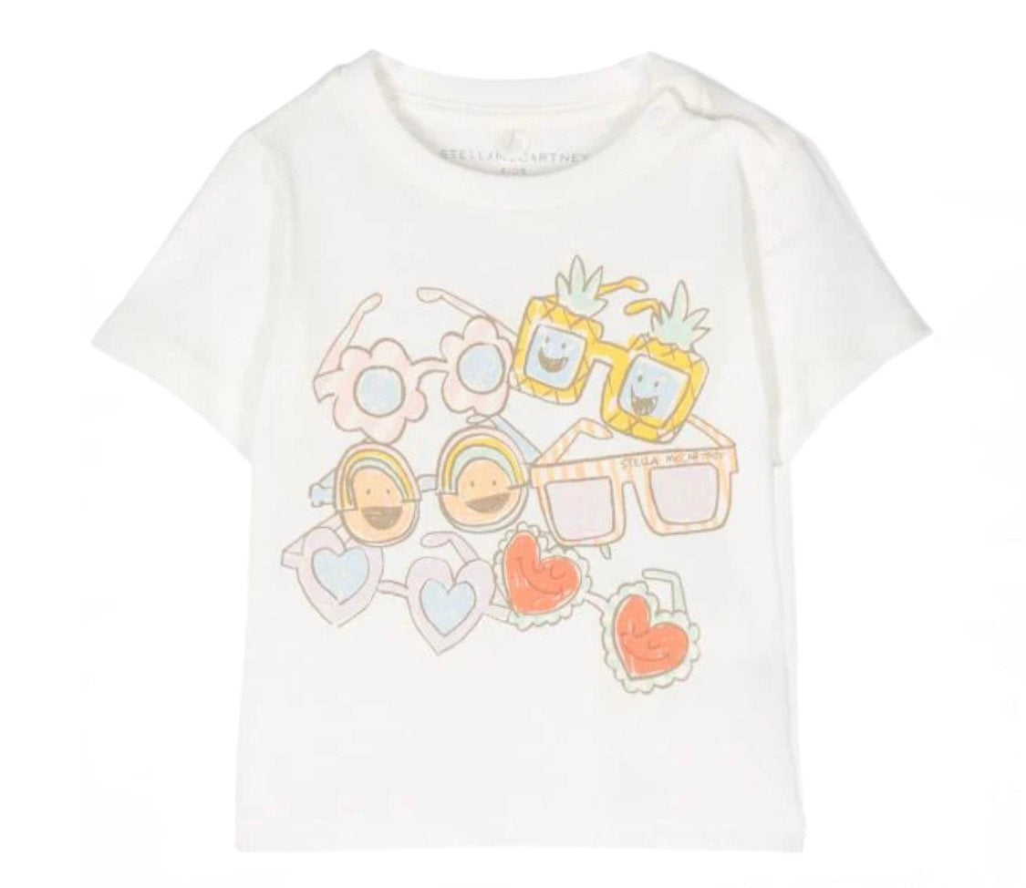 Stella McCartney Kids - White/Multi-Colour Print T-Shirt