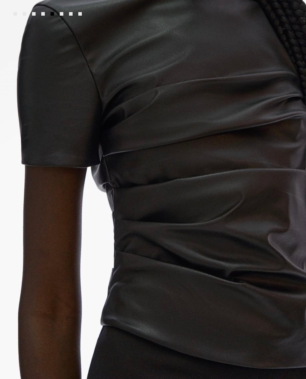 Helmut Lang Faux leather twist tee