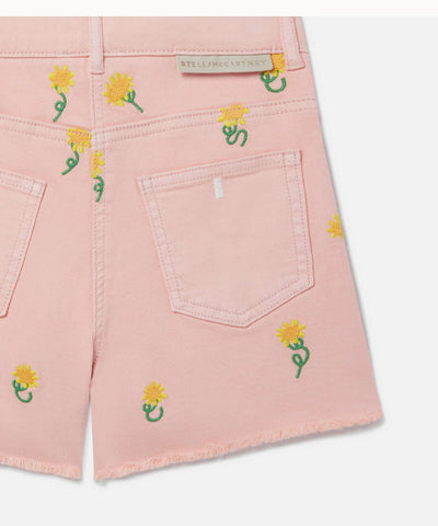 Stella McCartney Kids - Sunflower Print Denim Shorts