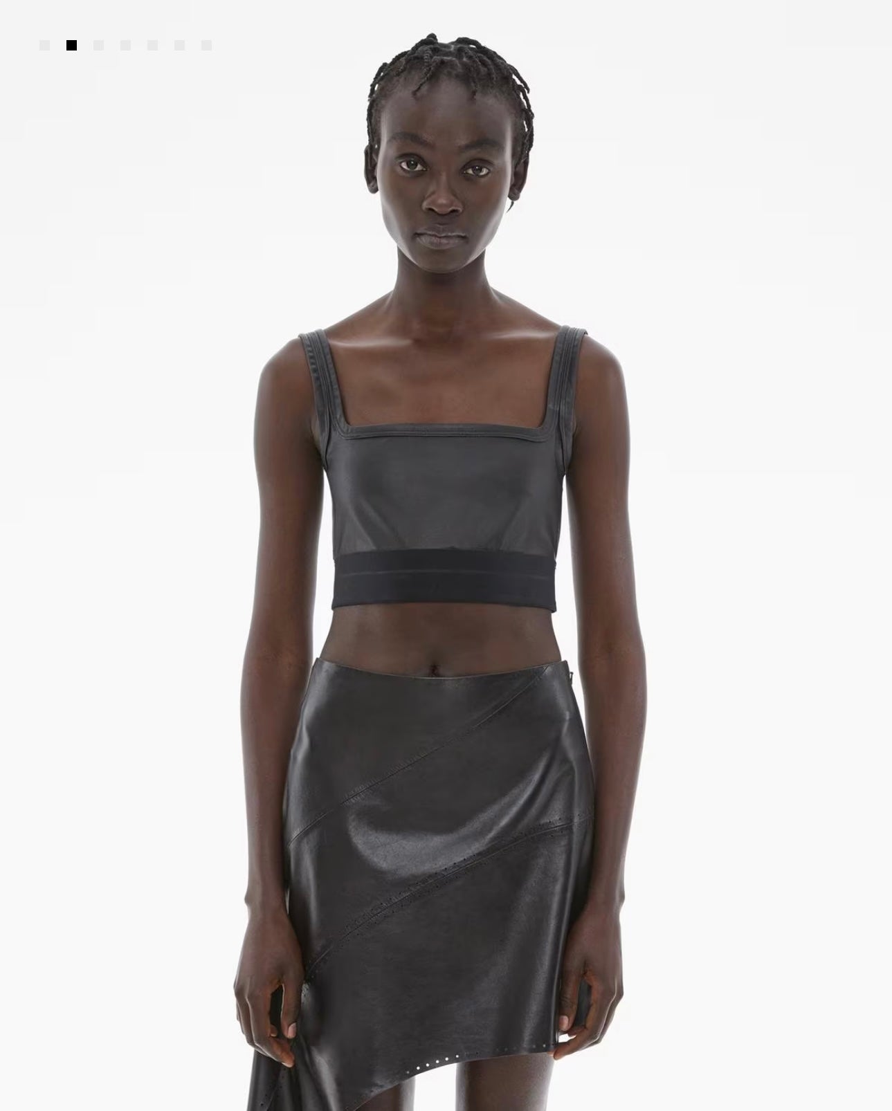 Helmut Lang faux leather bra top